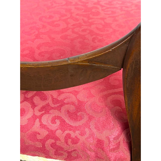 Set of 4 Mid-19th Century Uk Victorian Open Balloon Back Chairs – Ruby Damask For Sale - Image 11 of 12