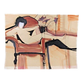 Sandra Marchetti Watercolor on Bainbridge Board Nude Woman 40" X 30" Unframed For Sale