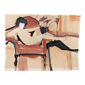 Sandra Marchetti Watercolor on Bainbridge Board Nude Woman 40" X 30" Unframed