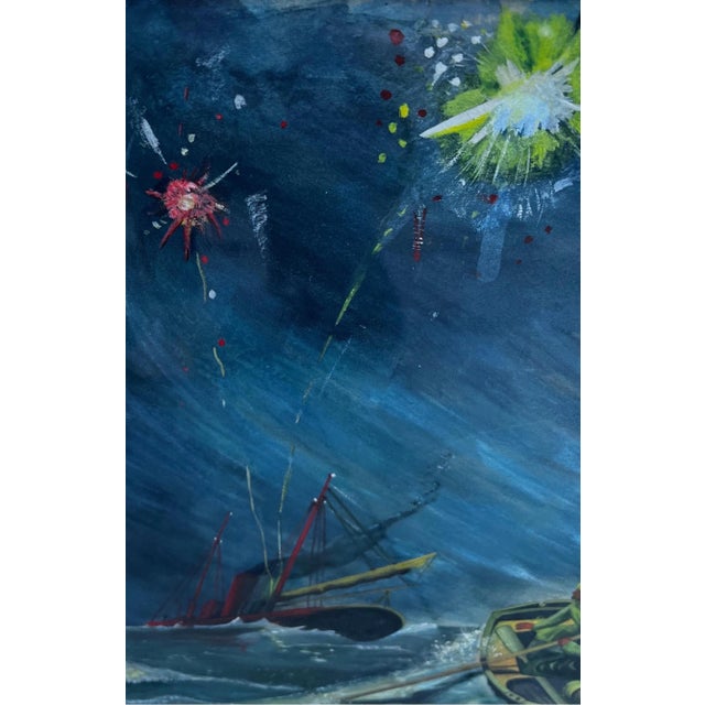 American 1970s Signed Gouache on Paper Artwork in the Style of Edward Hopper & Winslow Homer For Sale - Image 3 of 8