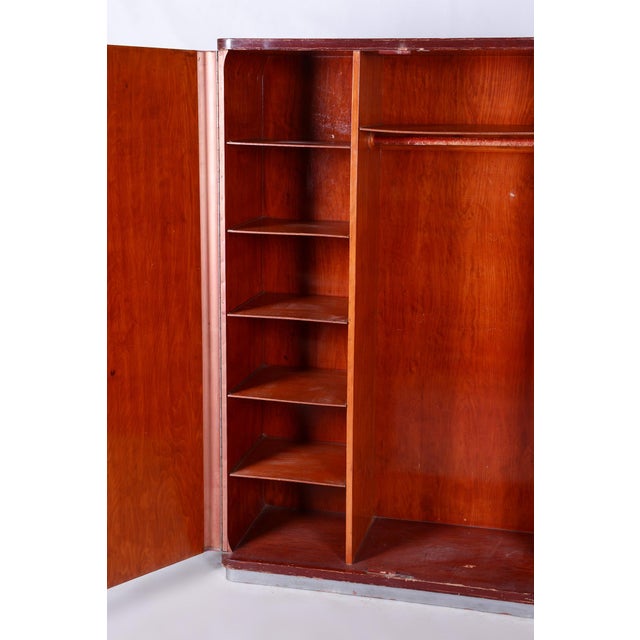 Bauhaus Wardrobe in Walnut attributed to Vichr and Spol, 1930s For Sale - Image 10 of 15