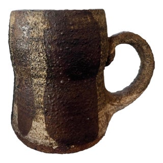 Late 20th Century Earth Tone Studio Pottery Mug For Sale