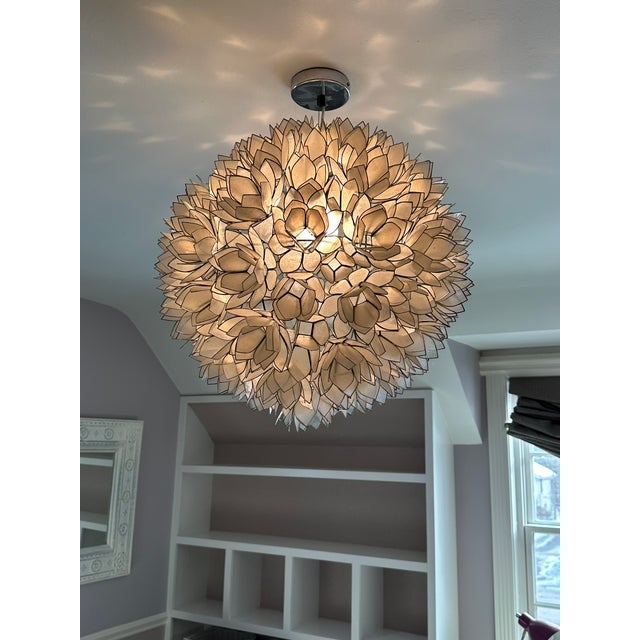 Contemporary Capiz Shell Globe Chandelier – Neiman Marcus For Sale - Image 3 of 5