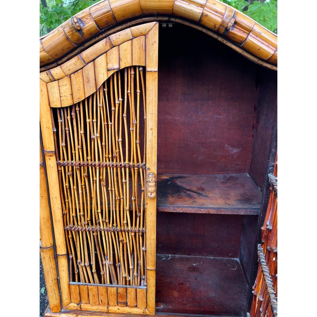Vintage Palm Beach Regency Bamboo Cabinet For Sale In New York - Image 6 of 12