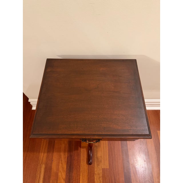 Vintage pedestal side table by Kindel Furniture of Grand Rapids, Michigan. Stamped 1664 Oxford underside. A finely made...