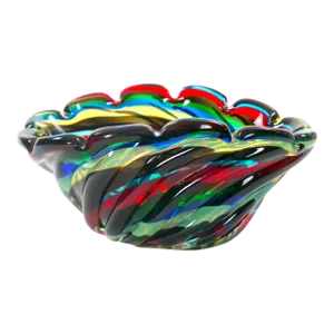 20th Century Venetian Multicolored Glass Decorative Centerpiece Bowl