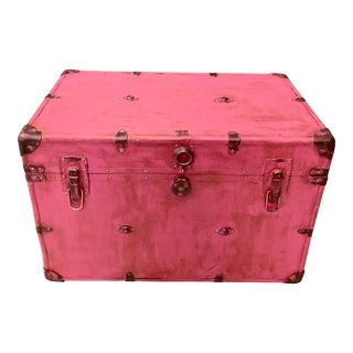 Pink Trunk with Leopard Interior For Sale
