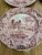 English Vintage 1990’s Spode Archive Collection Cranberry Transferware Plates - a Set of 4 For Sale - Image 3 of 11