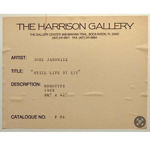 Joel Janowitz, Large Joel Janowitz Boston Modernist Monotype Monoprint Painting Piranesi Series, 1989 For Sale - Image 9 of 13