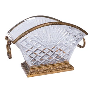 Antique Serving Dish, French, Cut Glass, Ormolu, Bowl, Empire Taste, Victorian For Sale