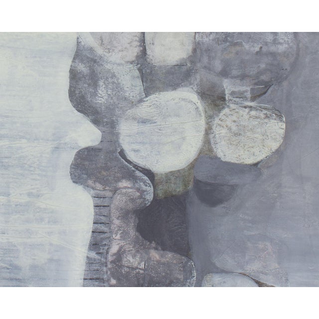 Abstract 1960s “Grey Forms” Abstract Gouache Painting by Walter Sorge For Sale - Image 3 of 7