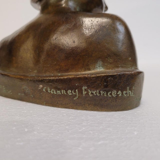Marie-Anne Crannrey Franceschi, Bust of a Boy, Early 20th Century, Bronze For Sale - Image 16 of 18