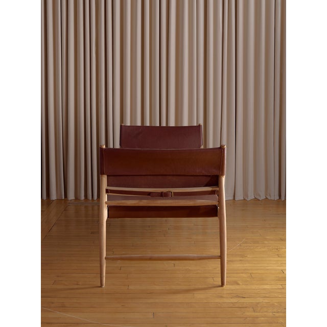 Brown The Vintage Refinished Leather Daybed in the Style of René Jean Caillette For Sale - Image 8 of 8