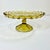 1940s Art Deco Boho Chic Hollywood Regency Indiana Glass Depression Yellow Cake Stand For Sale - Image 9 of 11