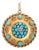 Antique Victorian Turquoise Locket 14k Yellow Gold Diamond Pendant Fitted Case For Sale