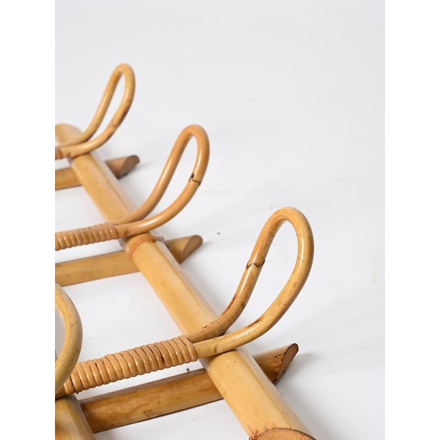 Franco Albini French Riviera Style Coat Rack in Rattan, Bamboo and Wicker, Italy, 1960s For Sale - Image 4 of 10