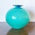 Vintage Mouth-Blown Art Glass Round Bowl-Shaped Vase in Vibrant Blue, Signed Shades of Teal, Turquoise and Blue Measures...