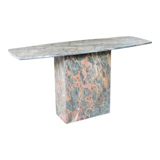 1970s Italian Variegated Marble Console Table For Sale