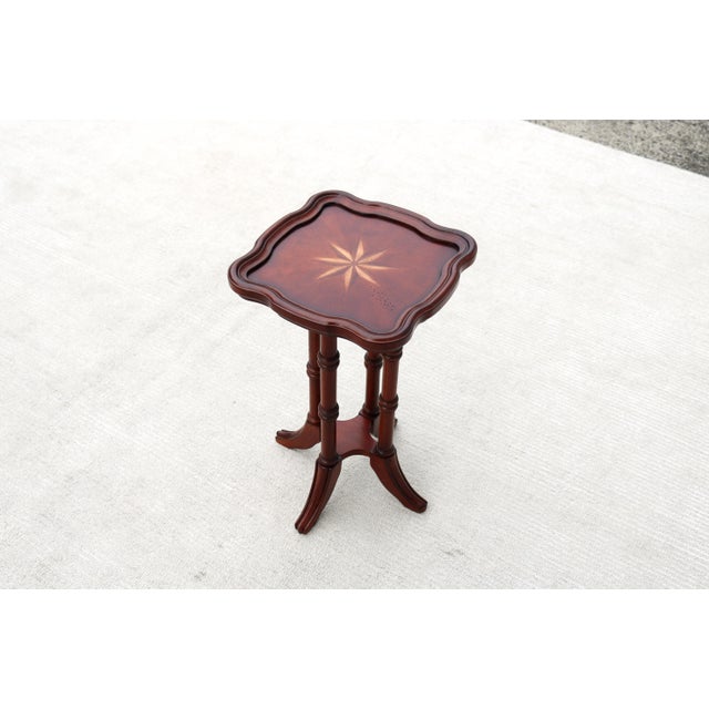 Vintage Traditional Colonial Revival Small Accent Table in Cherry and Rubberwood For Sale - Image 12 of 15