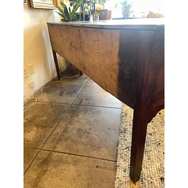 19th Century Georgian 3 Drawer Walnut Side Board For Sale - Image 10 of 11