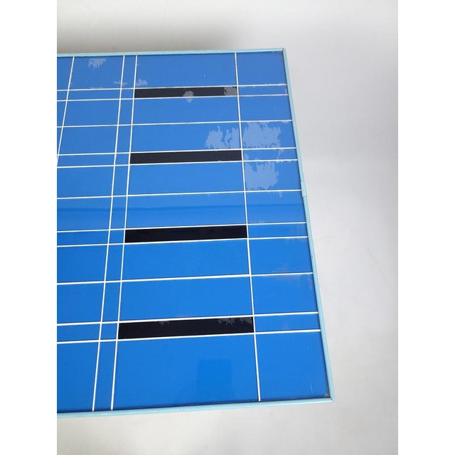 Vintage Rockabilly Coffee Table with Blue Finish, 1950s For Sale - Image 10 of 11