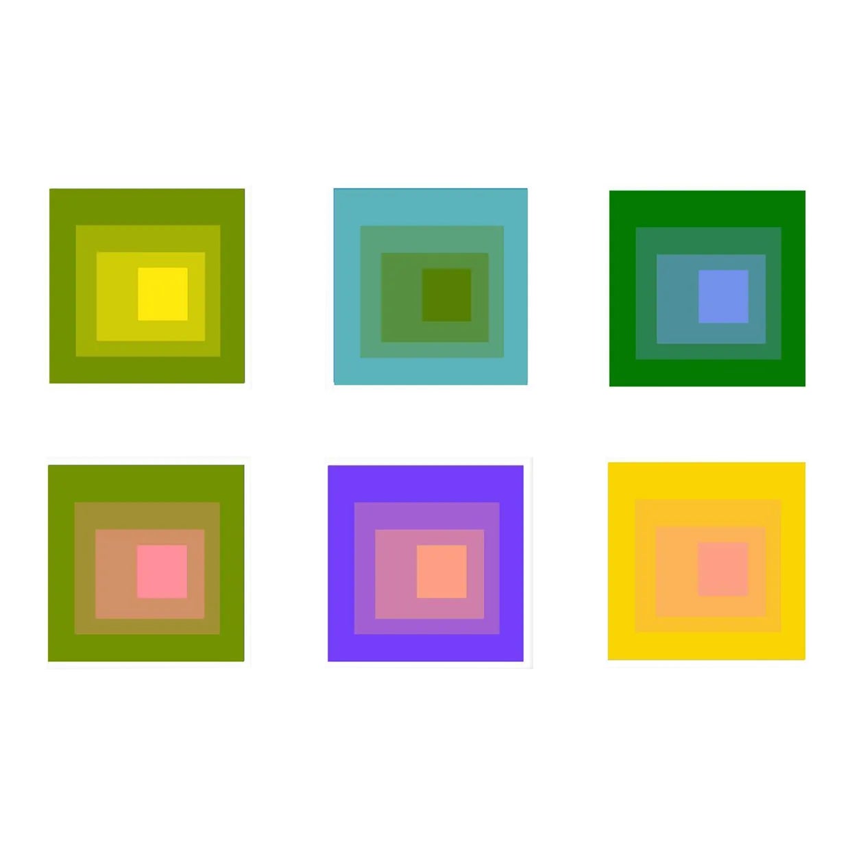 Geometric Abstract Art in Pop Colors Set of 6 - 24