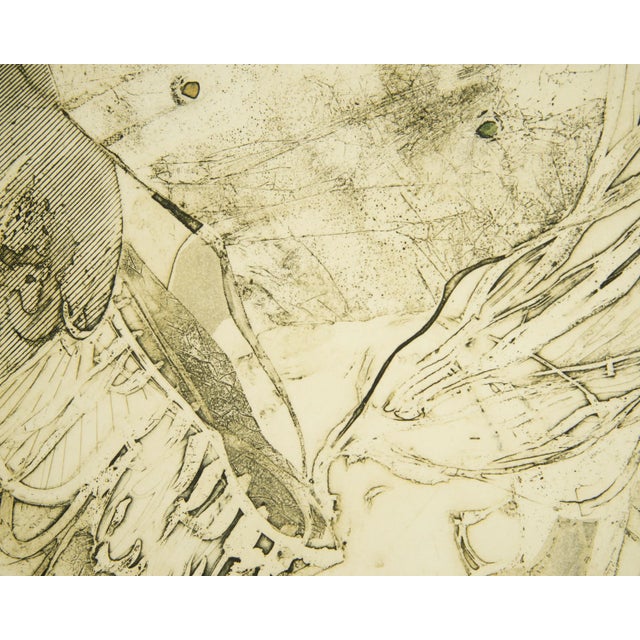 “Winged Figure” Abstract Color Etching and Aquatint by Walter Sorge For Sale In Indianapolis - Image 6 of 10