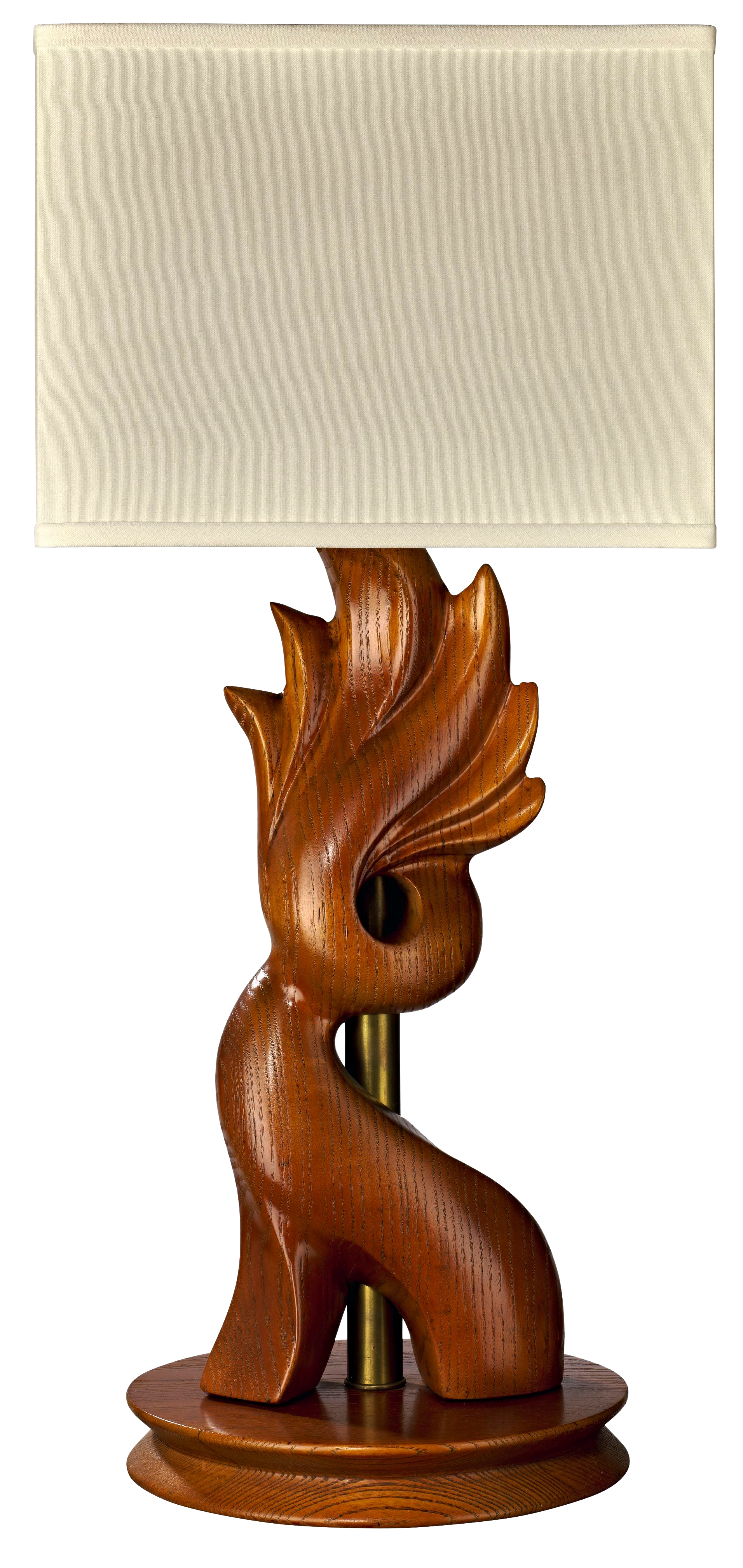 carved wood table lamp
