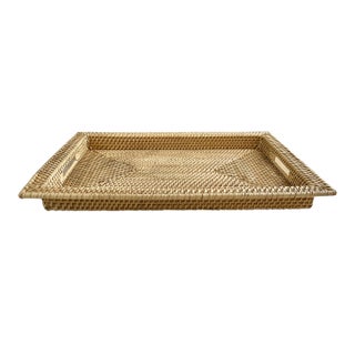 Woven Rattan Serving Tray For Sale