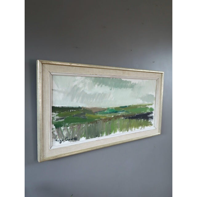 Mid-Century Modern 'Earth and Air' Vintage Swedish Original Abstract Landscape Oil Painting, Framed For Sale - Image 4 of 11