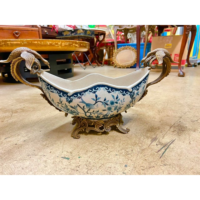 Art Nouveau Antique Large Footed Cachepot With Dragons by Coalport For Sale - Image 3 of 13