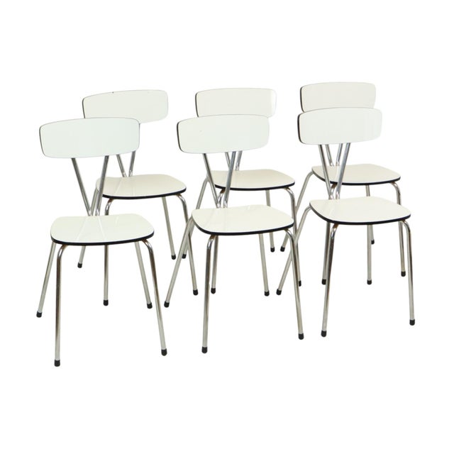 Grey Formica and Chrome Dining Chairs, 1960s, Set of 6 For Sale - Image 11 of 18