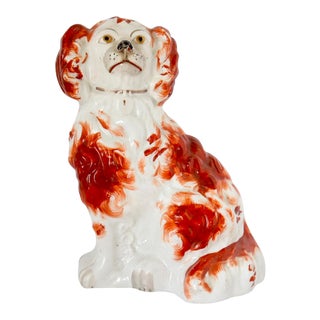Antique English Staffordshire King Charles Spaniel Dog For Sale