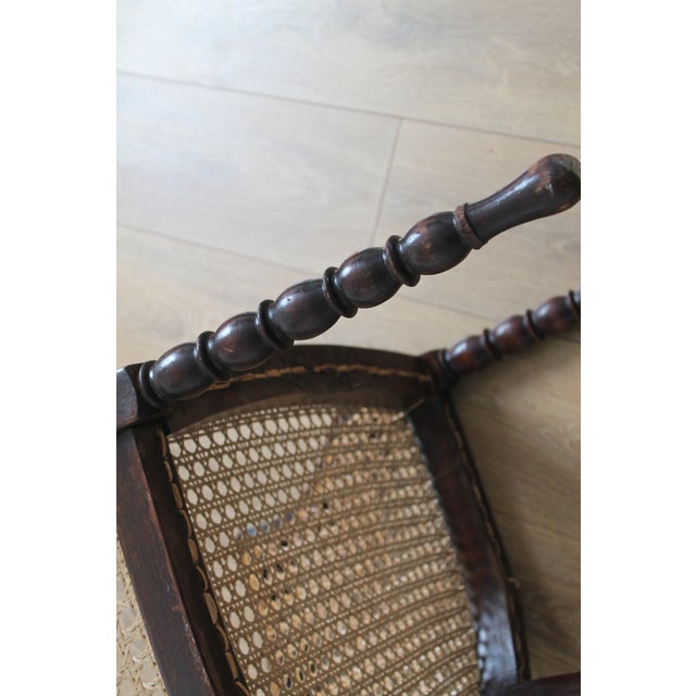 Brown Vintage Rattan Bergere Armchair For Sale - Image 8 of 12