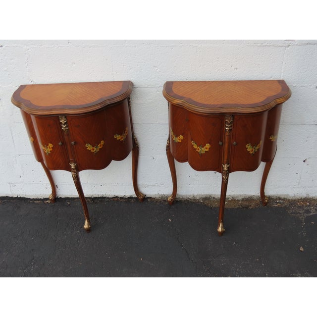 This beautiful Pair of Nightstands is made of wood, solid wood, walnut, rosewood, and veneer. These two high quality...