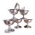 Set of 6 1930 Silver Ice Cream Dishes From American Mail Line Steamship For Sale