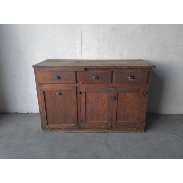 Antique European Farmhouse Wood Cupboard Cabinet Sideboard For Sale - Image 4 of 14