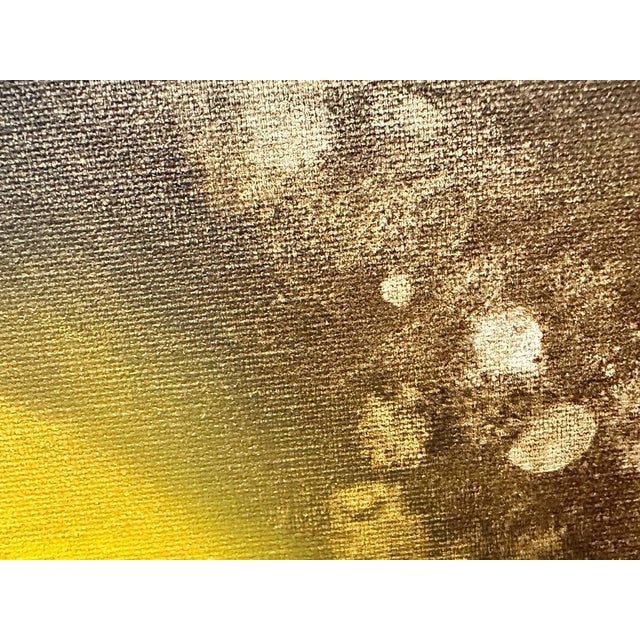 Paint Tim Atmar Signed Original Modern Yellow Ethereal Bird Framed Oil Painting For Sale - Image 7 of 10