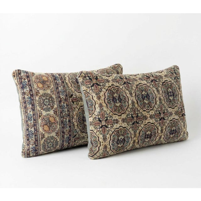 Mid-Century Modern Turkish Wool Lumbar Rug Pillow Cover 16'' X 24'' - Set of Two For Sale - Image 3 of 4