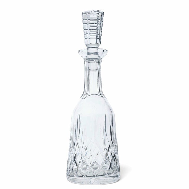Contemporary Late 20th Century Waterford Crystal Lismore Tall Wine Decanter With Stopper For Sale - Image 3 of 13