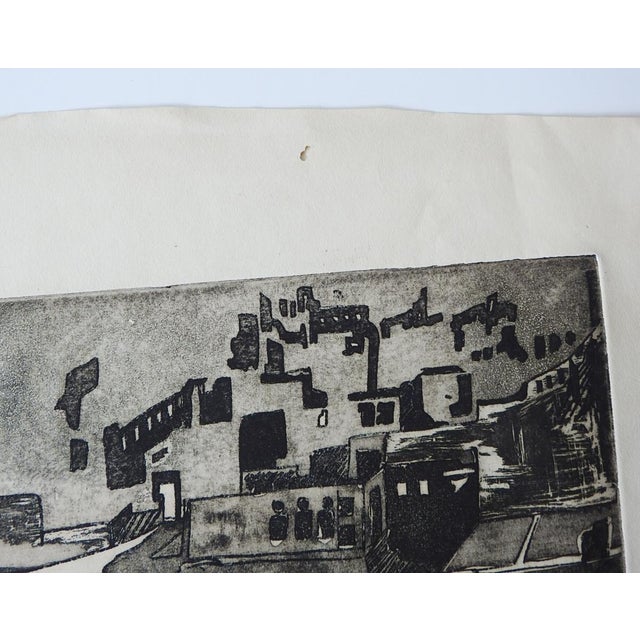 1960s 1968 Modernist Cityscape Etching For Sale - Image 5 of 6
