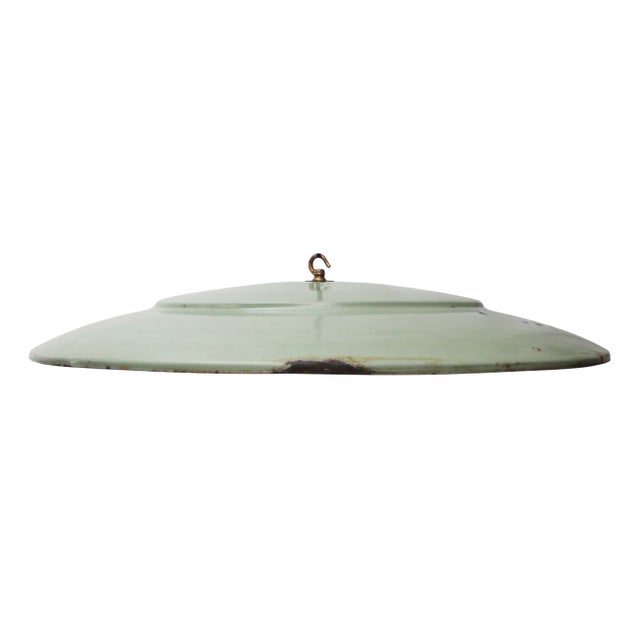 Large Mid-Century Modern Dutch Industrial Green Enamel Pendant Lamp from Philips For Sale