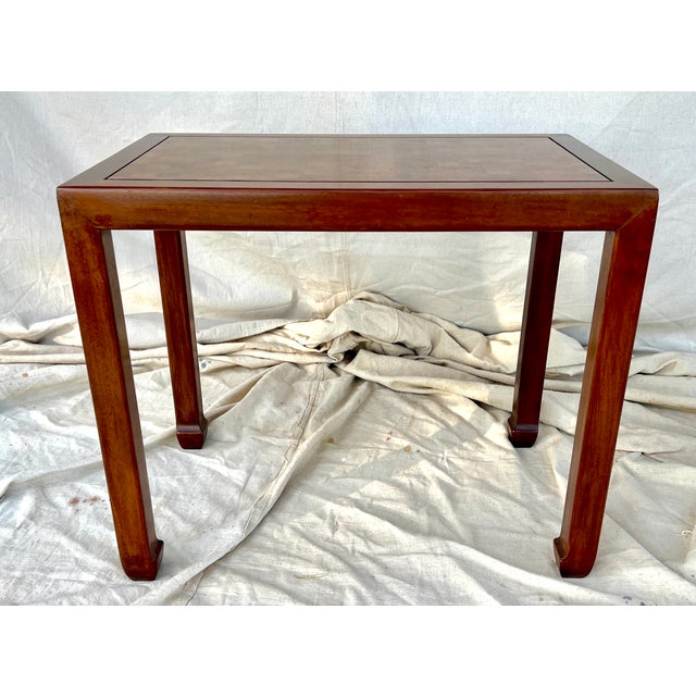 Late 20th Century Late 20th Century An Henredon Asian Style Walnut Side Table With Checkerboard Veneered Top For Sale - Image 5 of 6