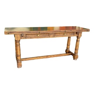Century Farmhouse Fliptop Console Dining Table For Sale