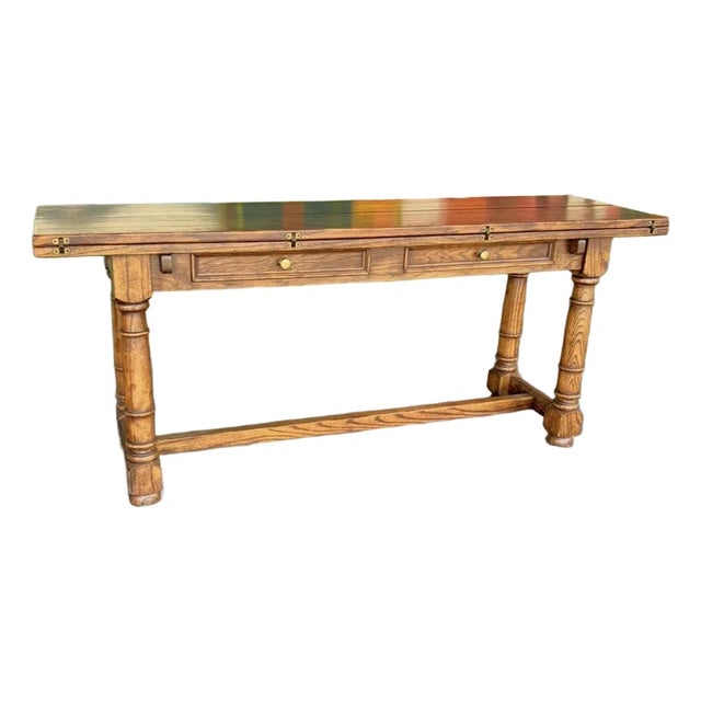Century Farmhouse Fliptop Console Dining Table For Sale