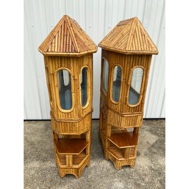Vintage Split Bamboo Tiki Fish Tanks or Terrarium’s a Pair Chairish