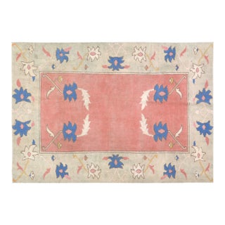 Vintage Turkish Anatolian Hand Knotted Wool Rug, 4'10"x6'9" For Sale