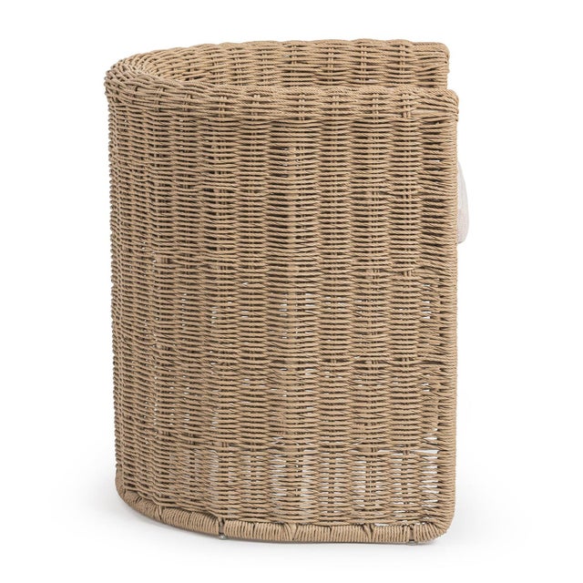 Contemporary Coastal Contemporary Faux Wicker Outdoor Barrel Chair For Sale - Image 3 of 7