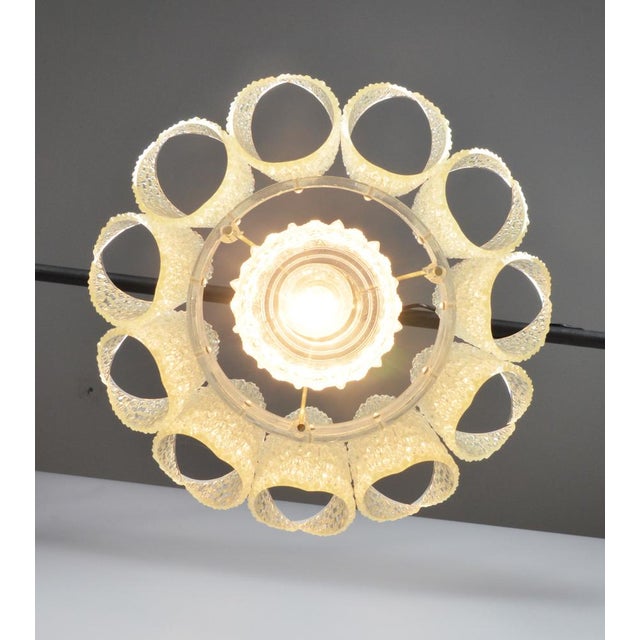 Cream Hanging Lamp attributed to A. F. Gangkofner, Germany, 1960s For Sale - Image 8 of 12