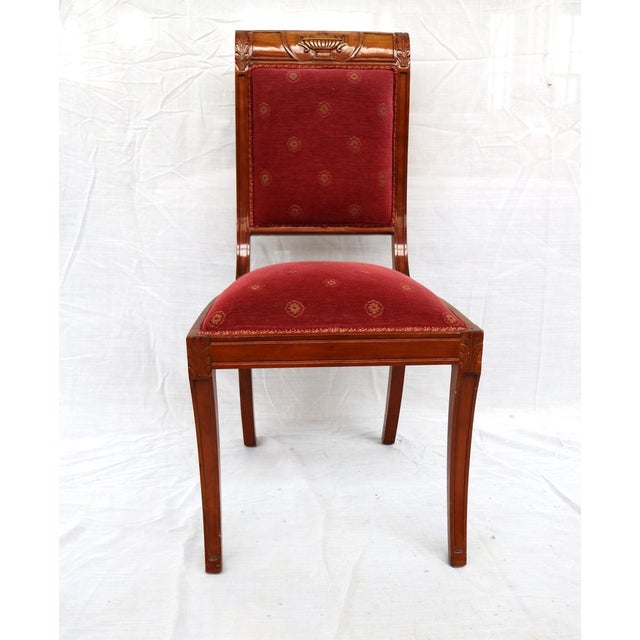Red Directoire Style Chairs in Cherry Wood, 1990s, Set of 6 For Sale - Image 8 of 8
